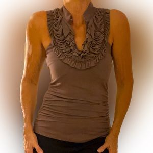 Arden B taupe sleeveless sexy touched at waist top SIZE M. Nwot